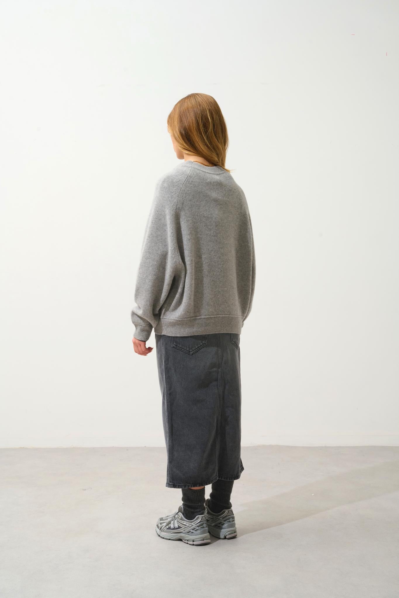 ADORIA 4-thread cloud mottled round-neck sweater 100% cashmere