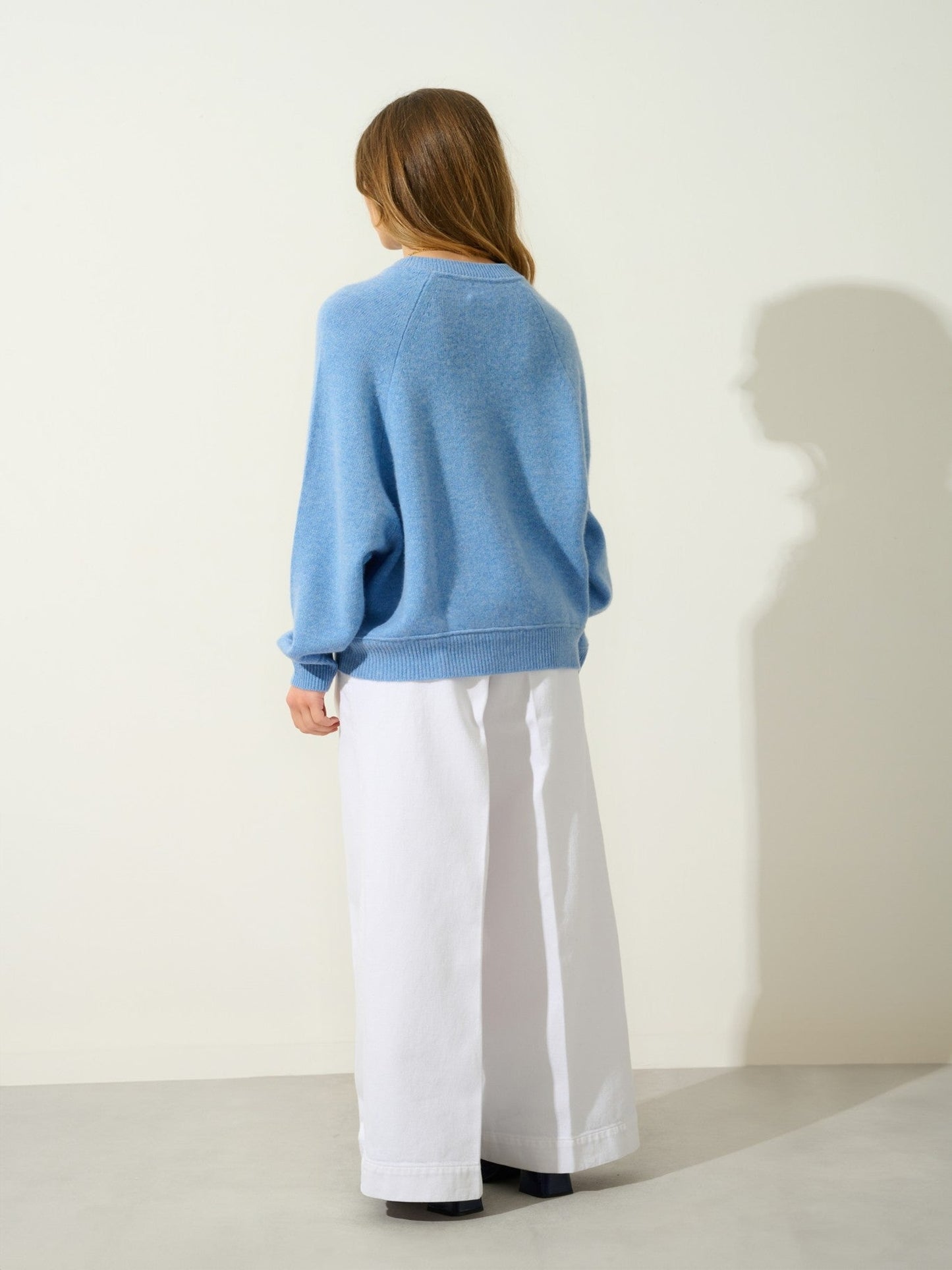 adoria pull col rond 4 fils sky 100% cachemire