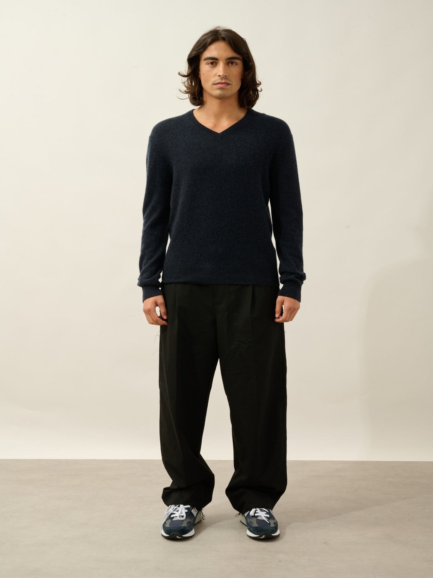 agel pull col v caviar 100% cachemire