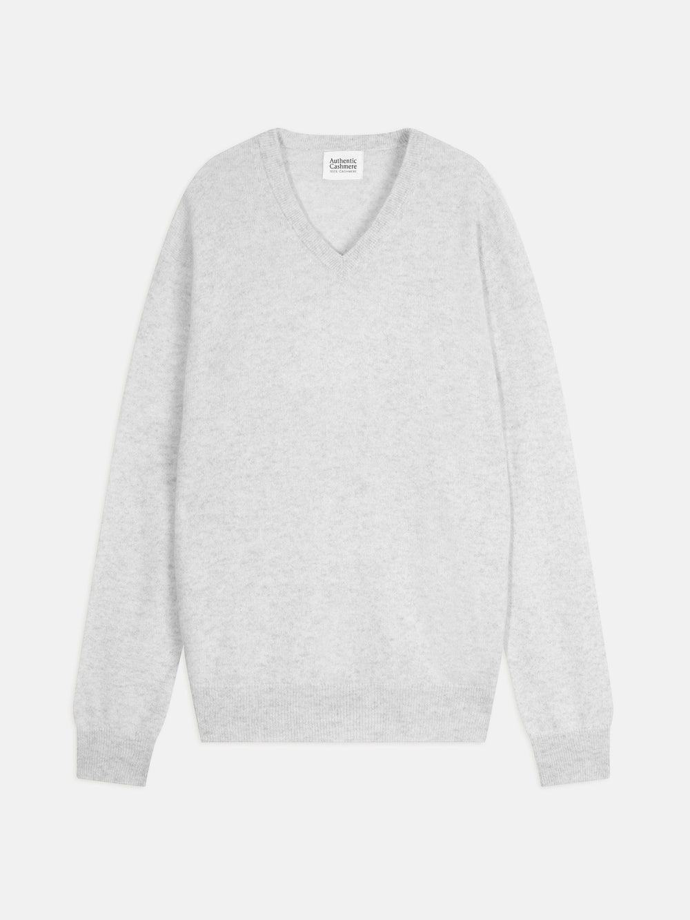 AGEL pull col v gris perle chiné 100% cachemire