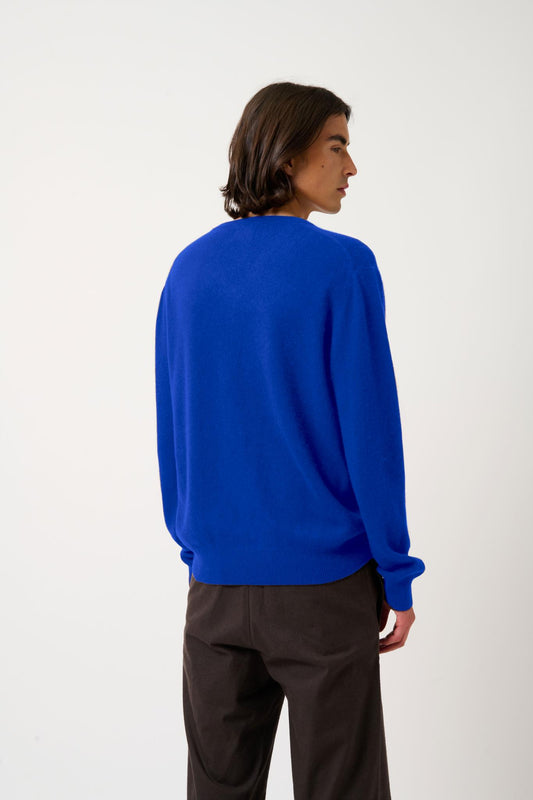 AGEL v-neck sweater indigo 100% cashmere