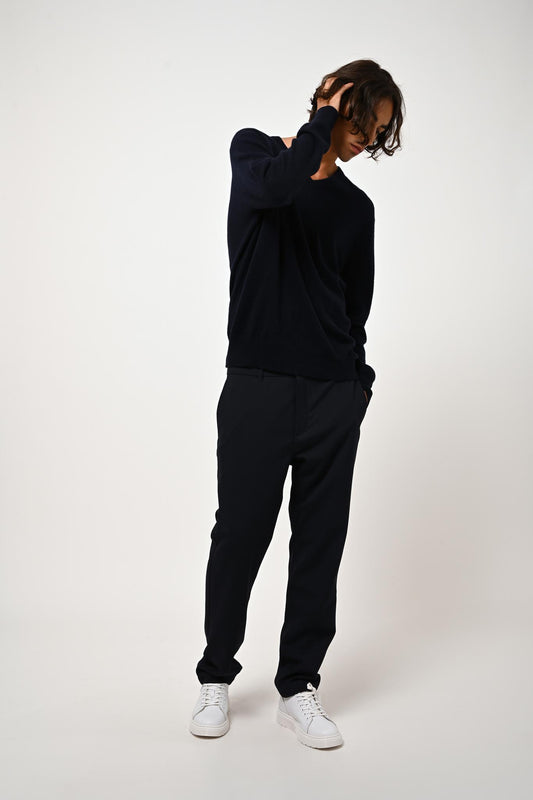 AGEL v-neck sweater navy 100% cashmere