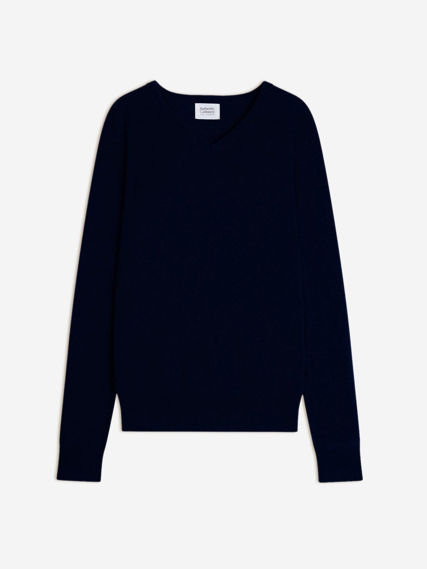 agel pull col v navy 100% cachemire