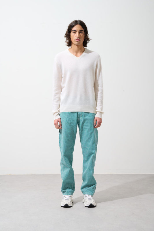 AGEL v-neck sweater snow 100% cashmere