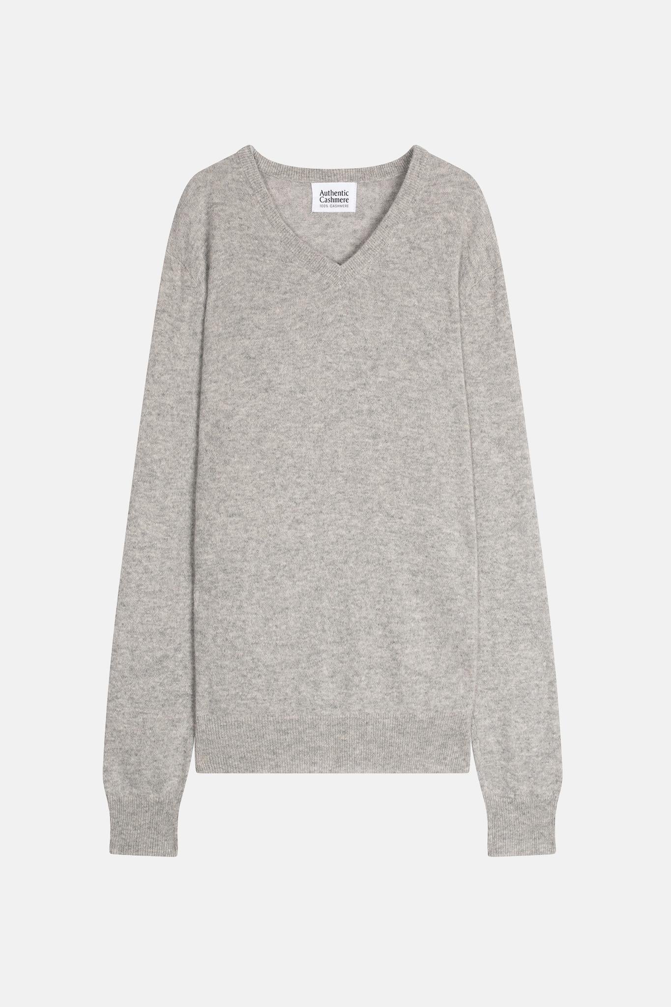 AGEL pull col v nuage chiné 100% cachemire