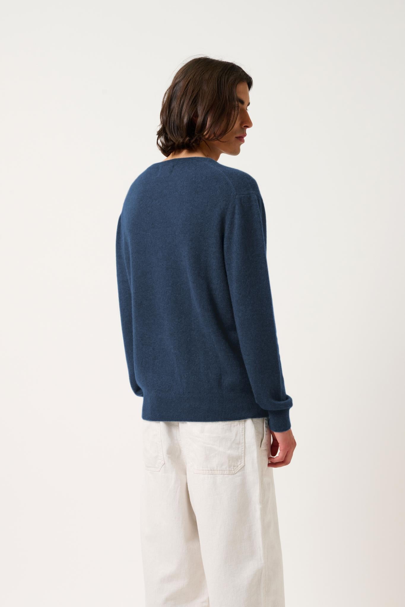 AGEL ocean v-neck sweater 100% cashmere