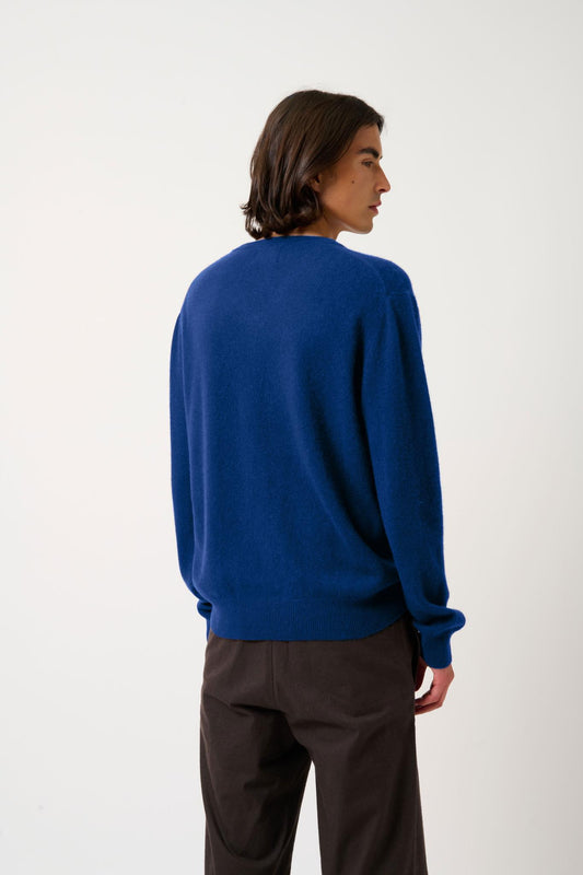 AGEL v-neck sweater ultramarine 100% cashmere