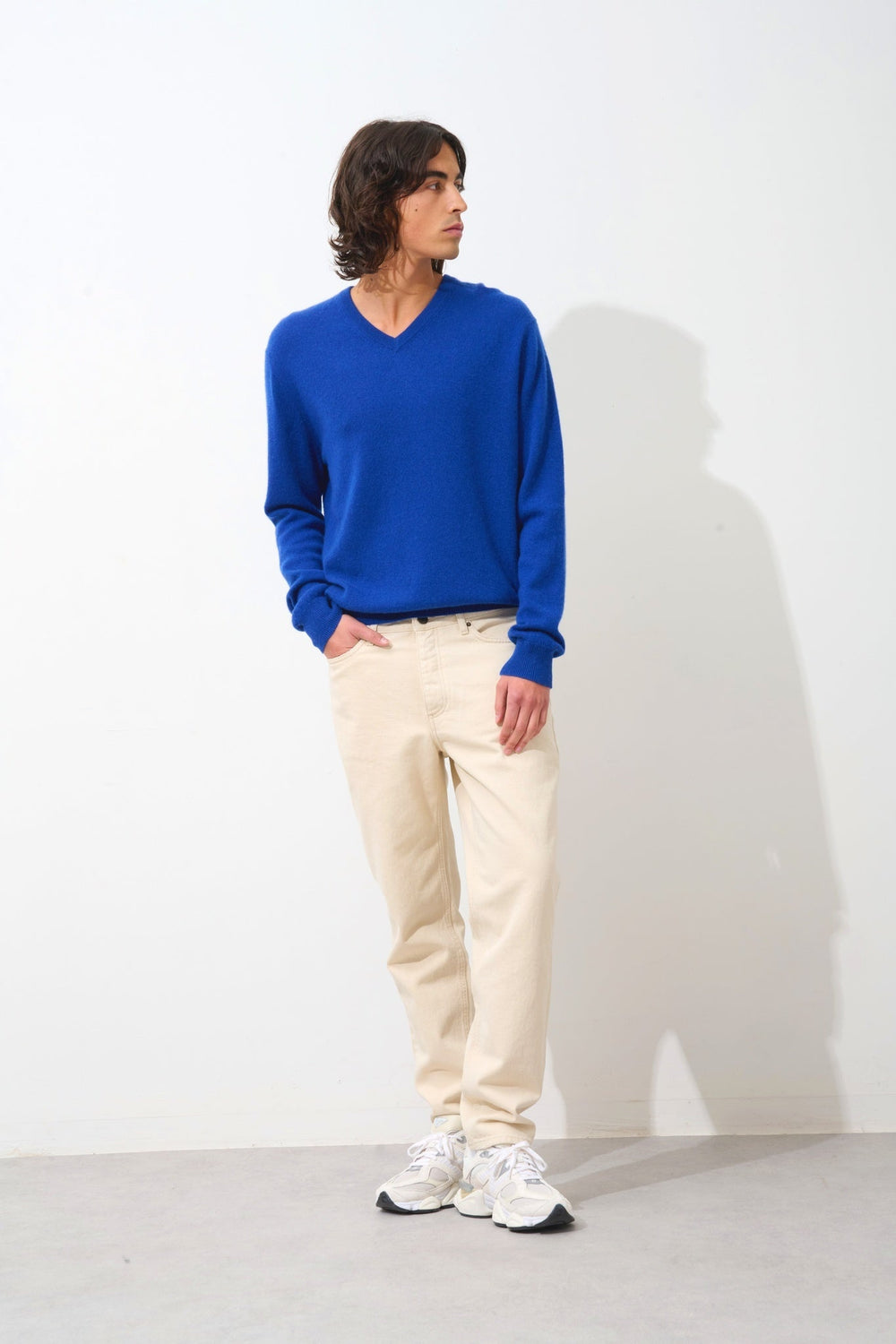 AGEL pull col v outremer 100% cachemire