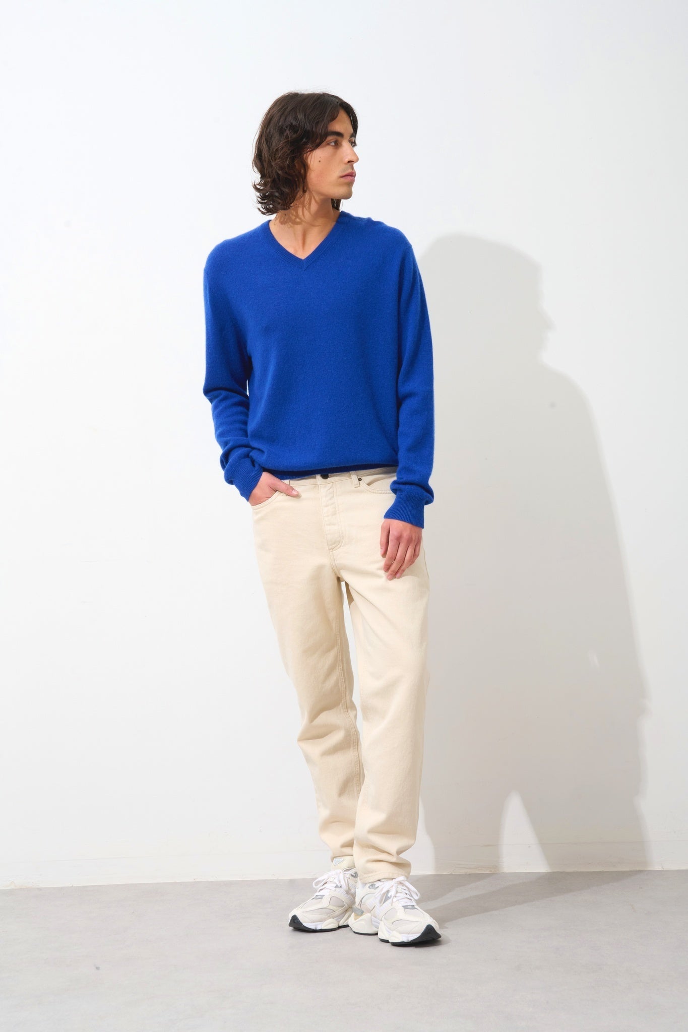 AGEL pull col v outremer 100% cachemire