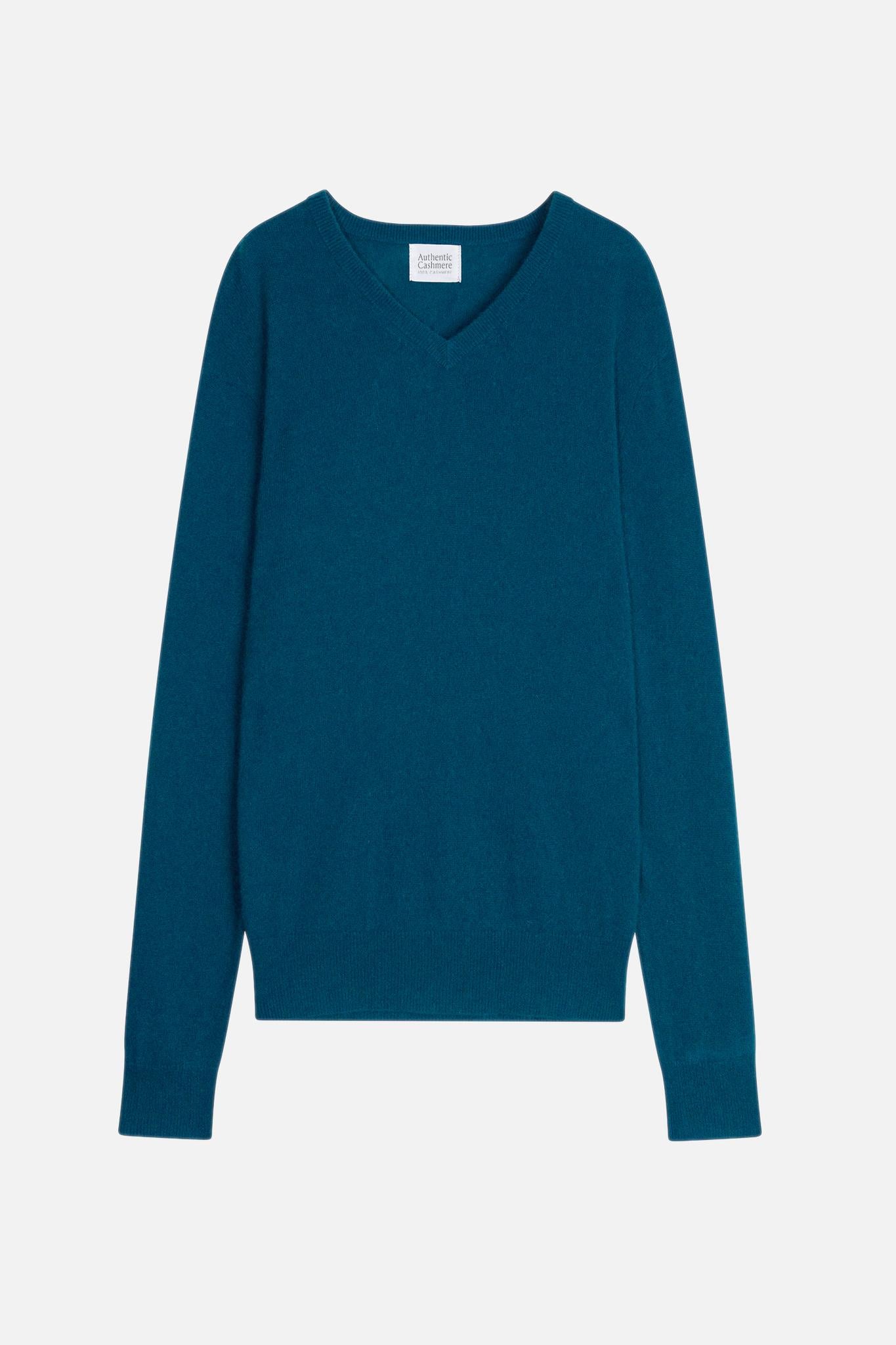 AGEL peacock v-neck sweater 100% cashmere