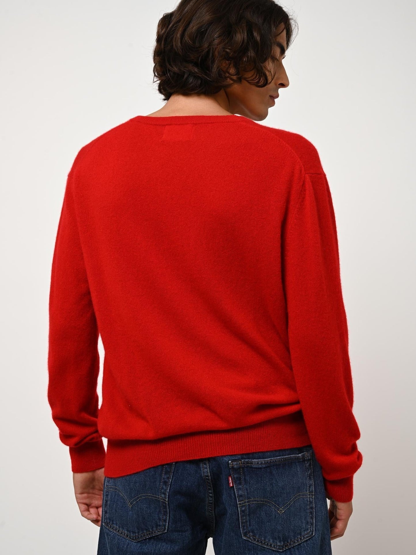 AGEL pull col v rouge 100% cachemire