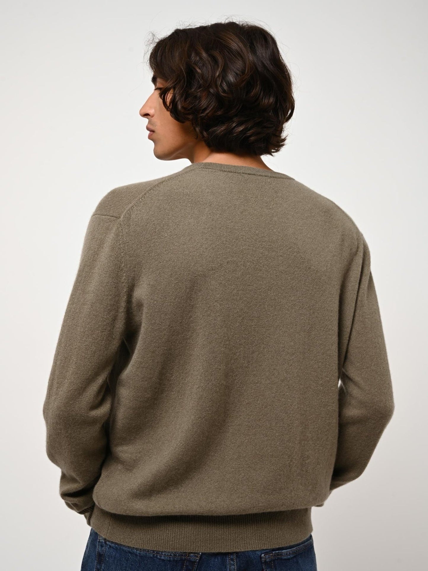 AIGLIÈRE Army Rundhalspullover 100% Kaschmir