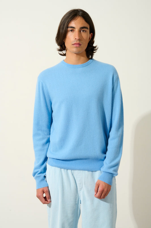 AIGLIÈRE baby blue round-neck sweater 100% cashmere