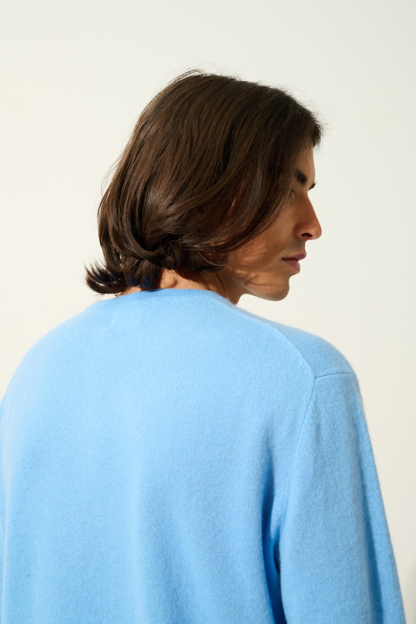 AIGLIÈRE baby blue round-neck sweater 100% cashmere