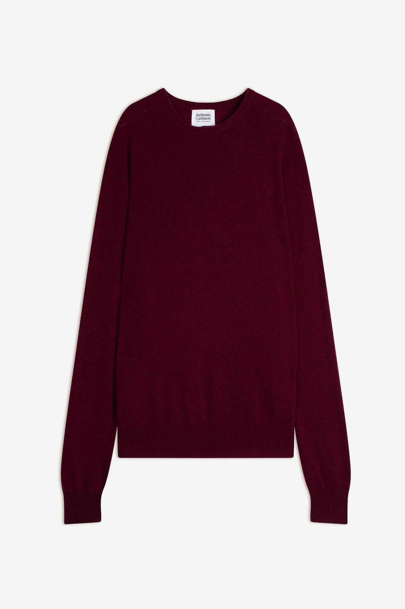 aiglière pull col rond bordeaux 100% cachemire