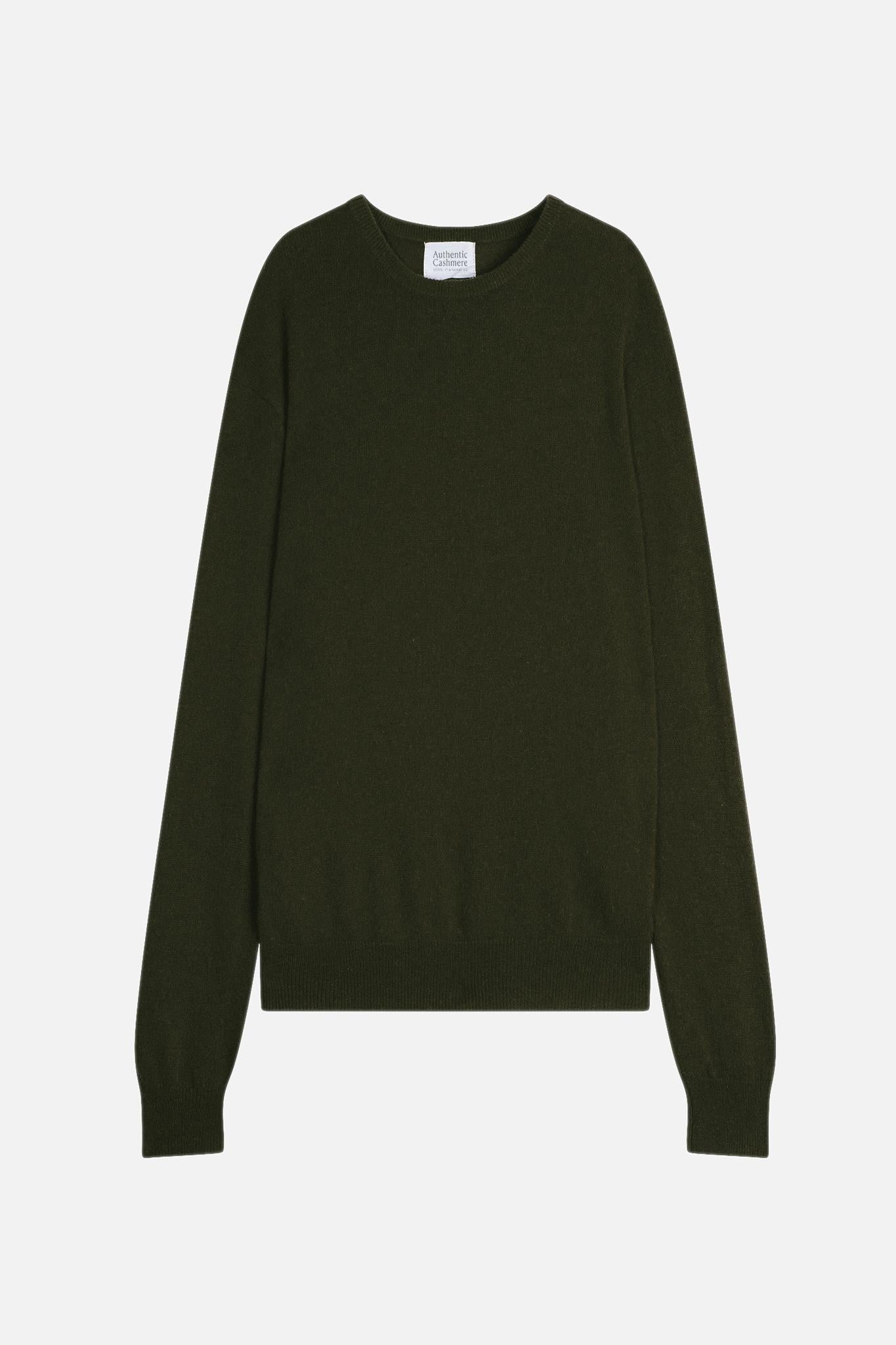 AIGLIÈRE khaki round-neck sweater 100% cashmere