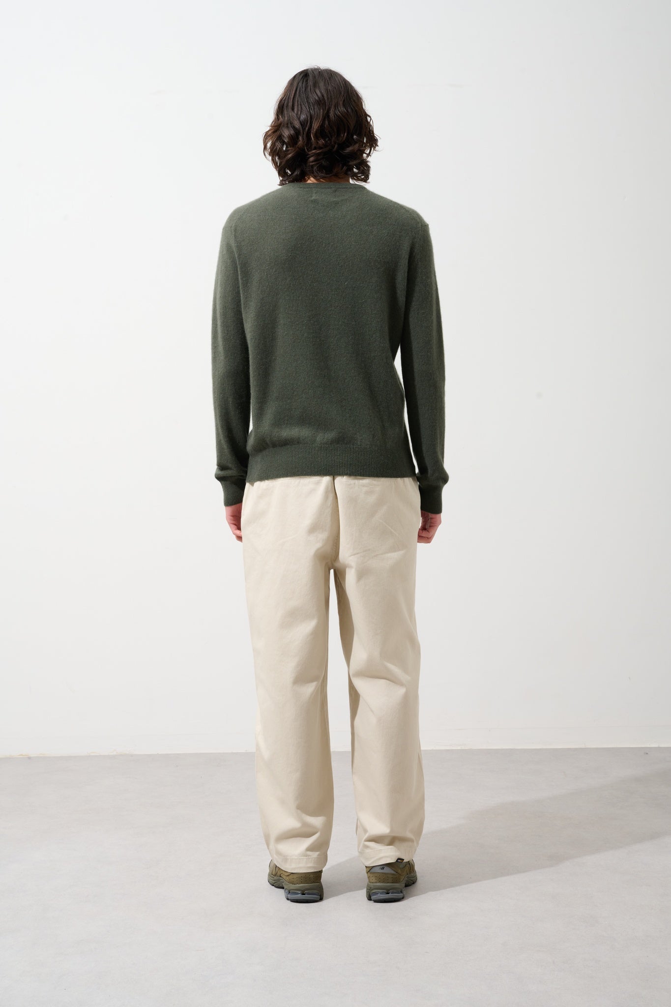 AIGLIÈRE Pullover mit Rundhalsausschnitt khaki 100% Kaschmir