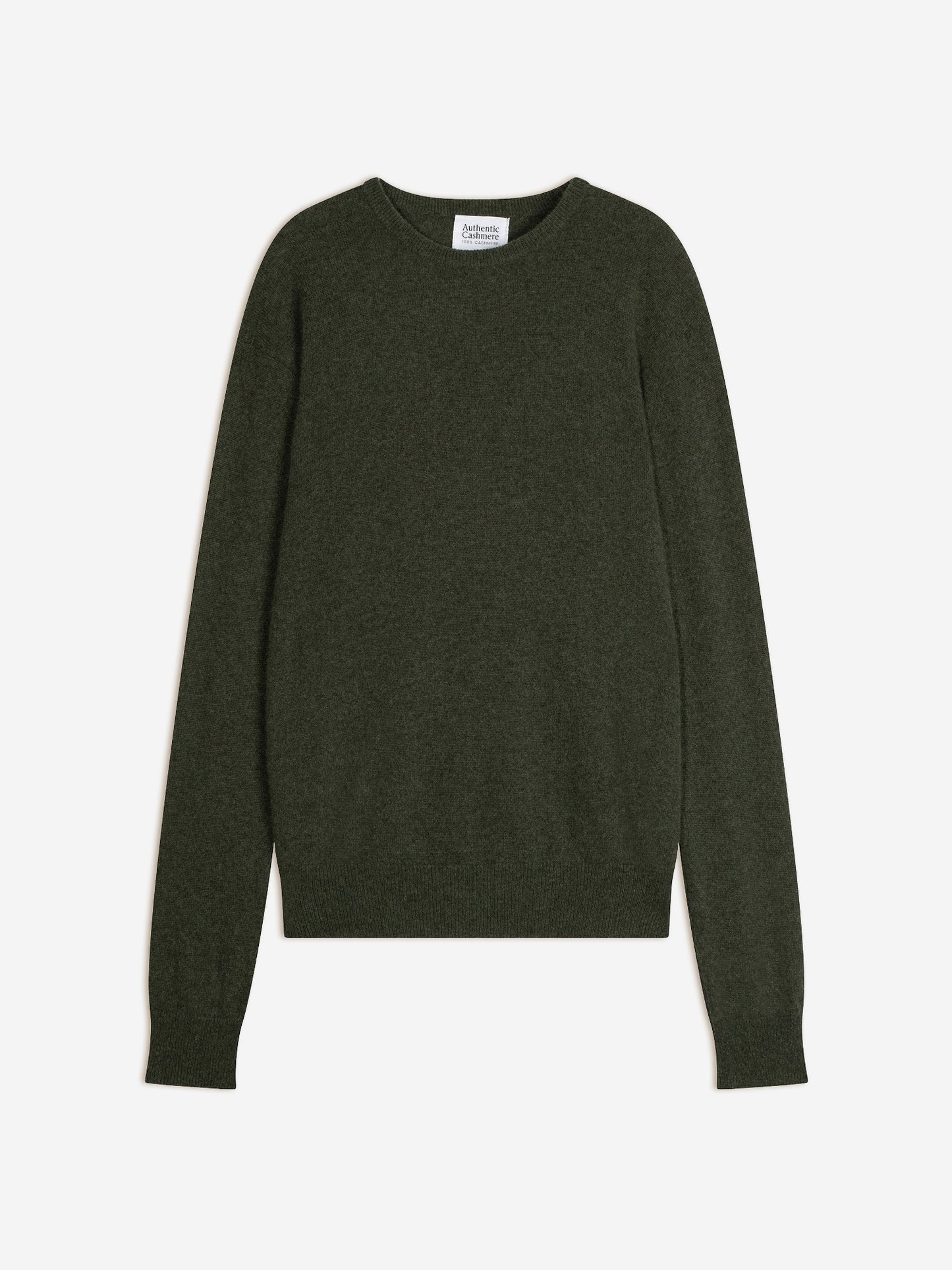 AIGLIÈRE Pullover mit Rundhalsausschnitt khaki meliert 100% Kaschmir