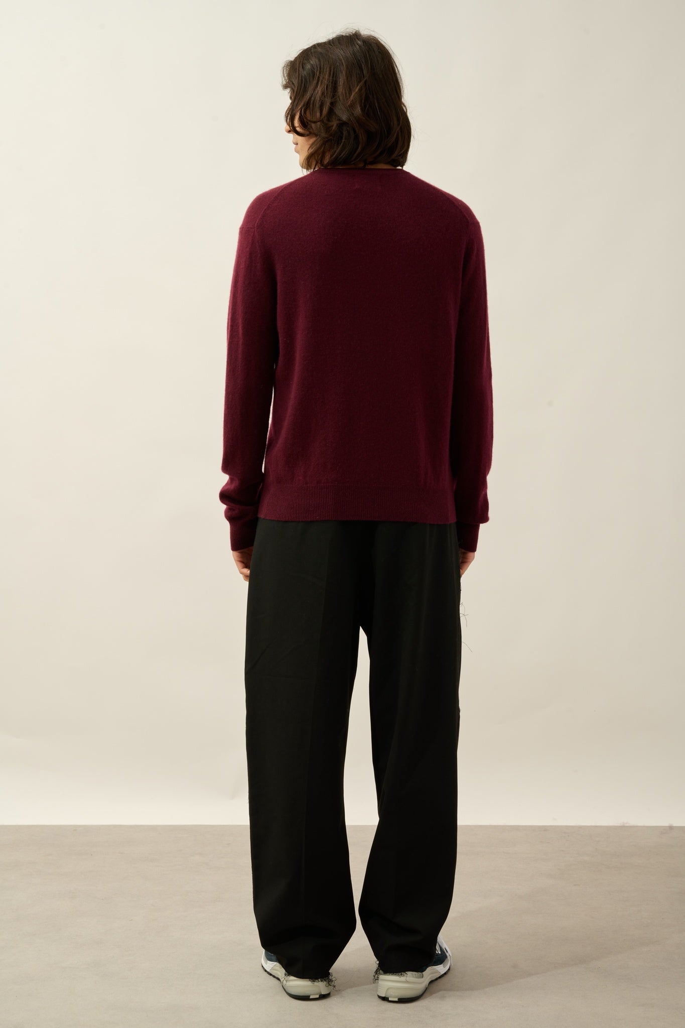 AIGLIÈRE pull col rond mûre 100% cachemire