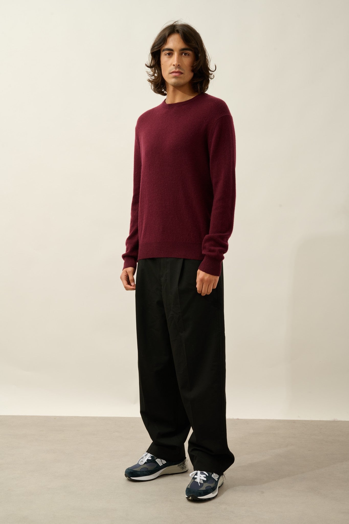 aiglière pull col rond mûre 100% cachemire