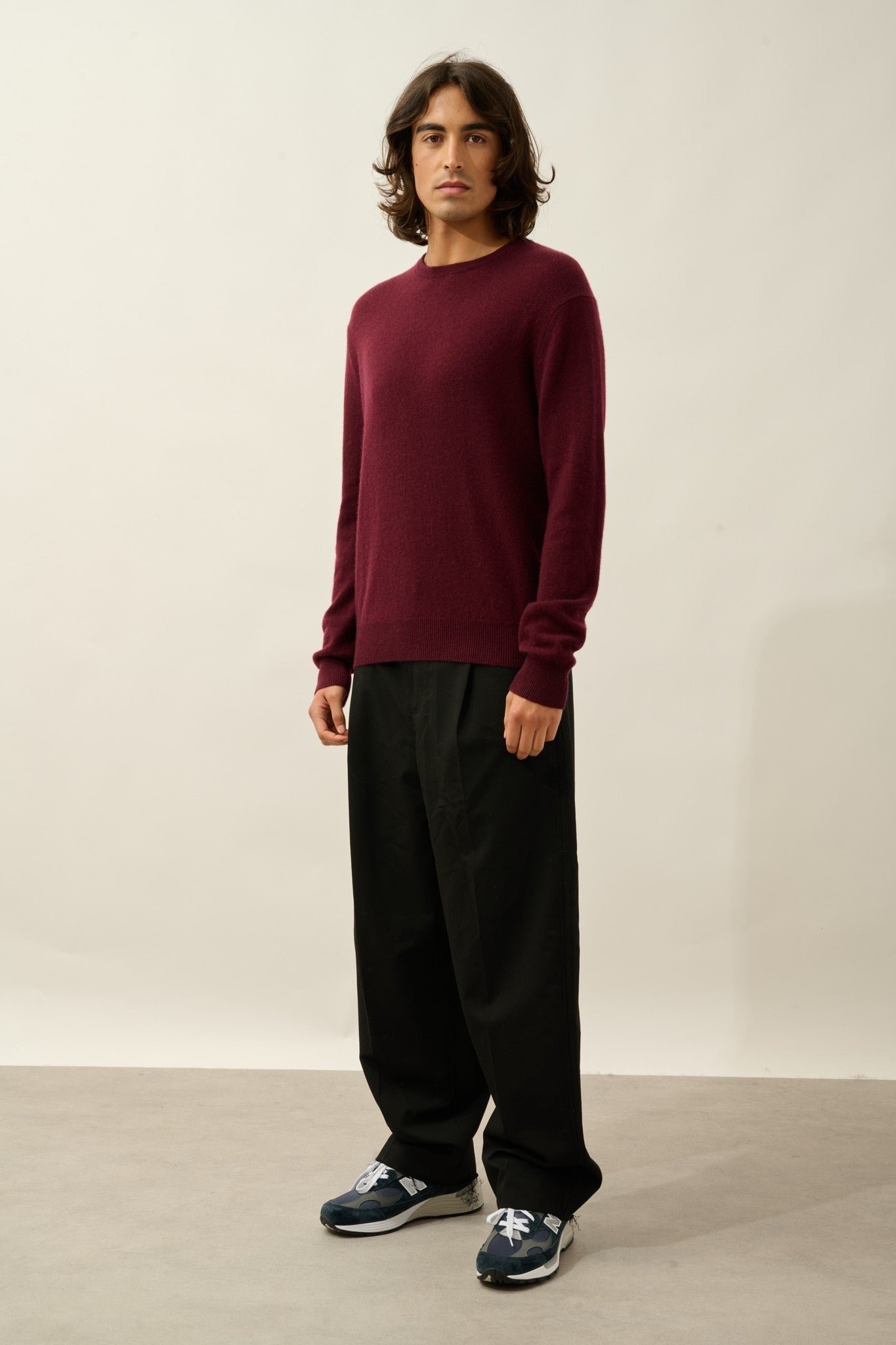 aiglière pull col rond mûre 100% cachemire