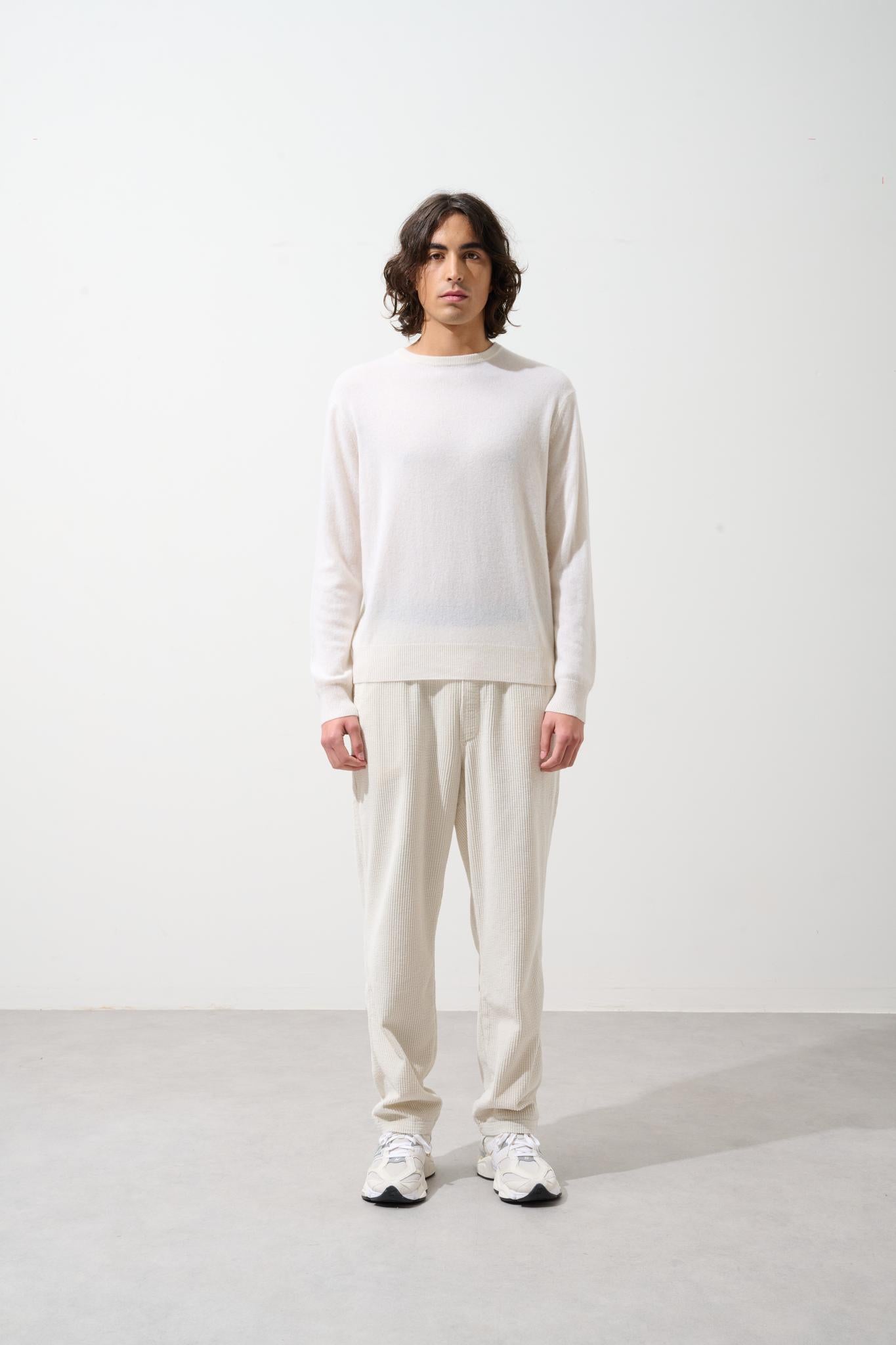 AIGLIÈRE round-neck sweater snow 100% cashmere