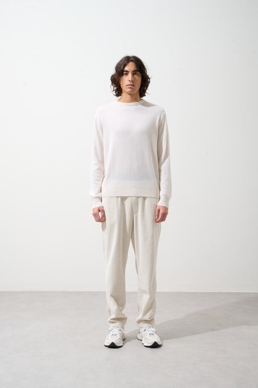 AIGLIÈRE round-neck sweater snow 100% cashmere
