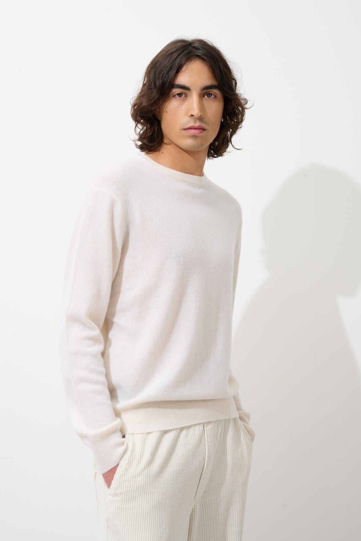AIGLIÈRE round-neck sweater snow 100% cashmere