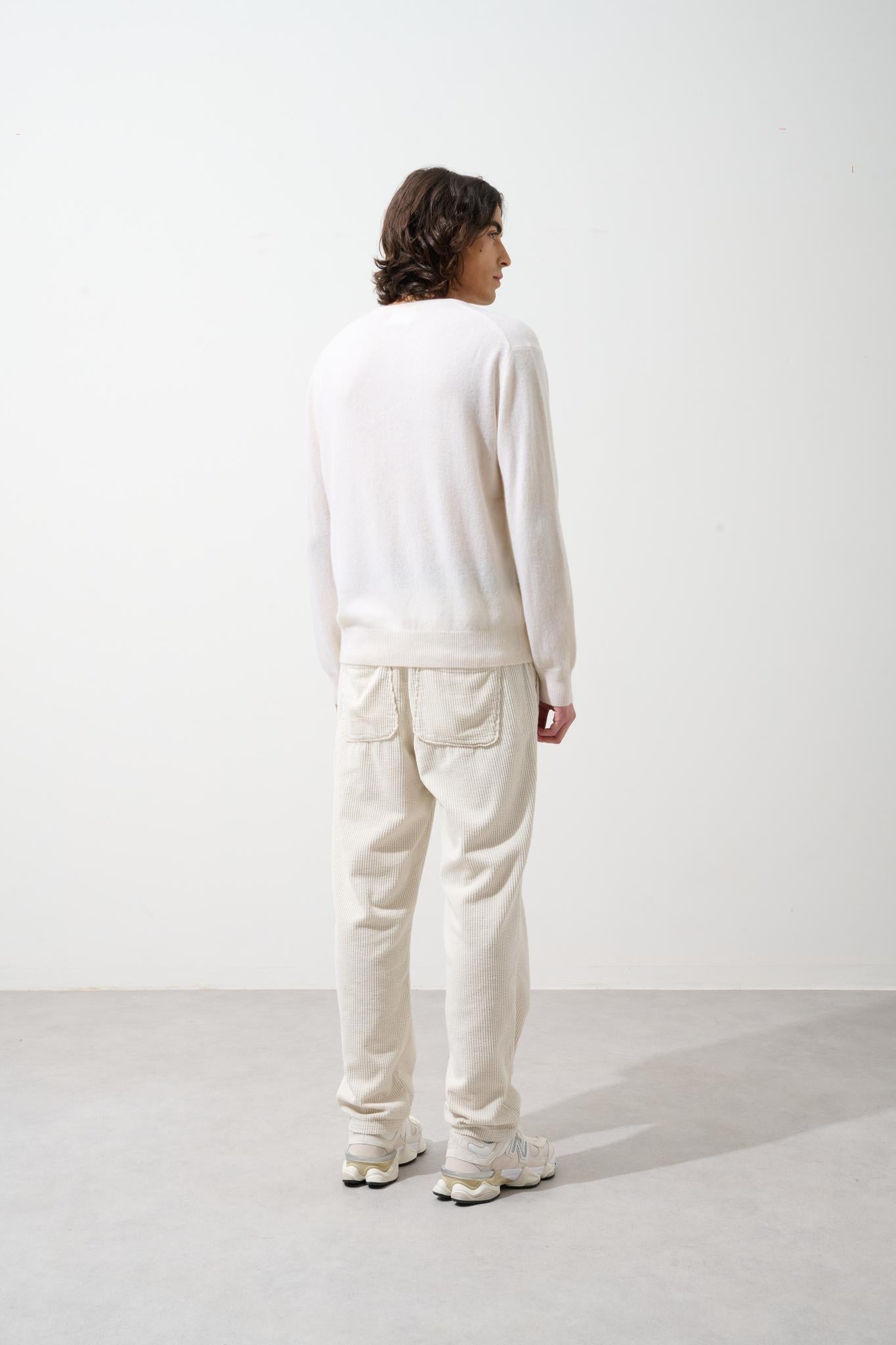 AIGLIÈRE round-neck sweater snow 100% cashmere