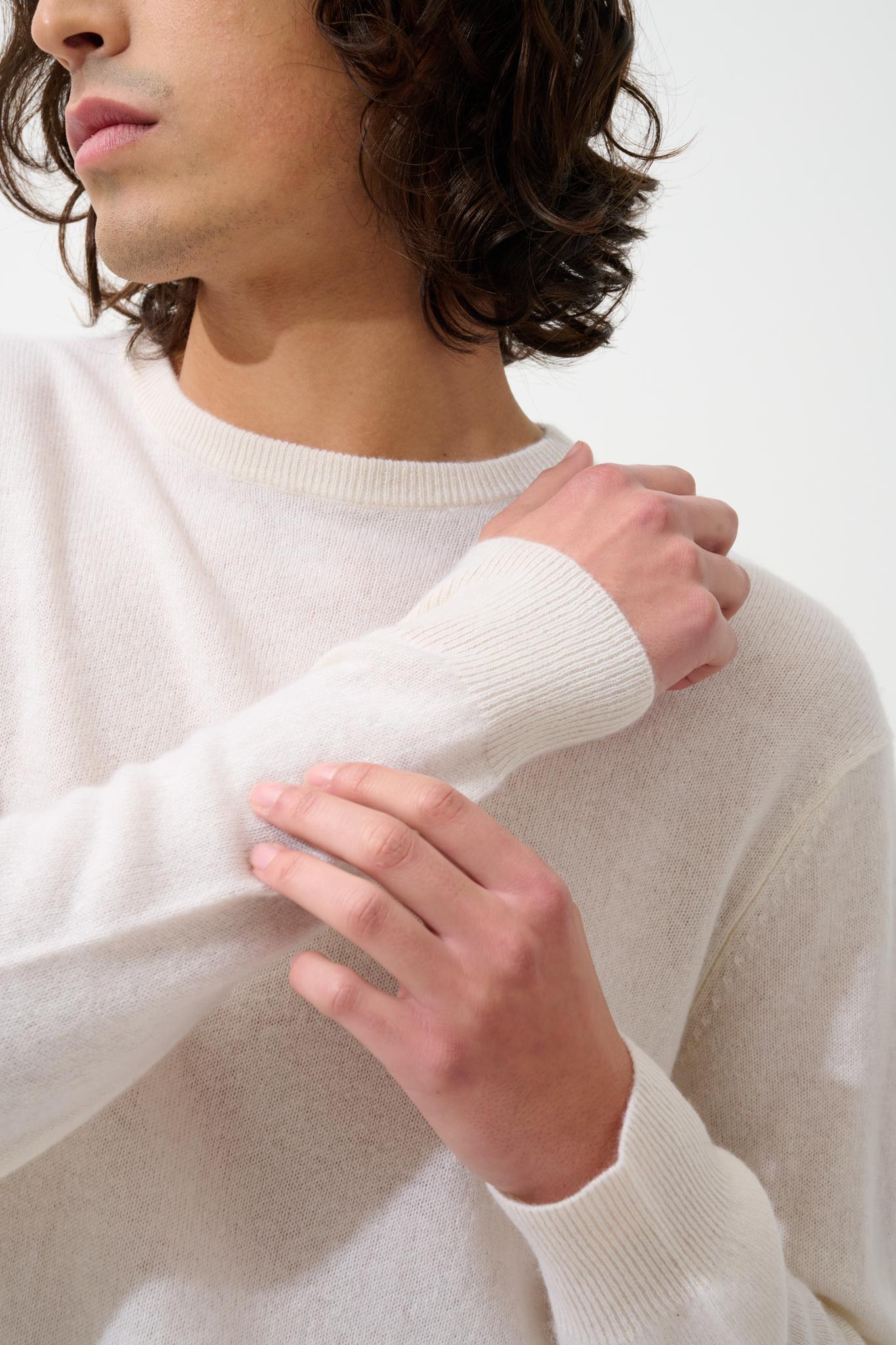 AIGLIÈRE round-neck sweater snow 100% cashmere