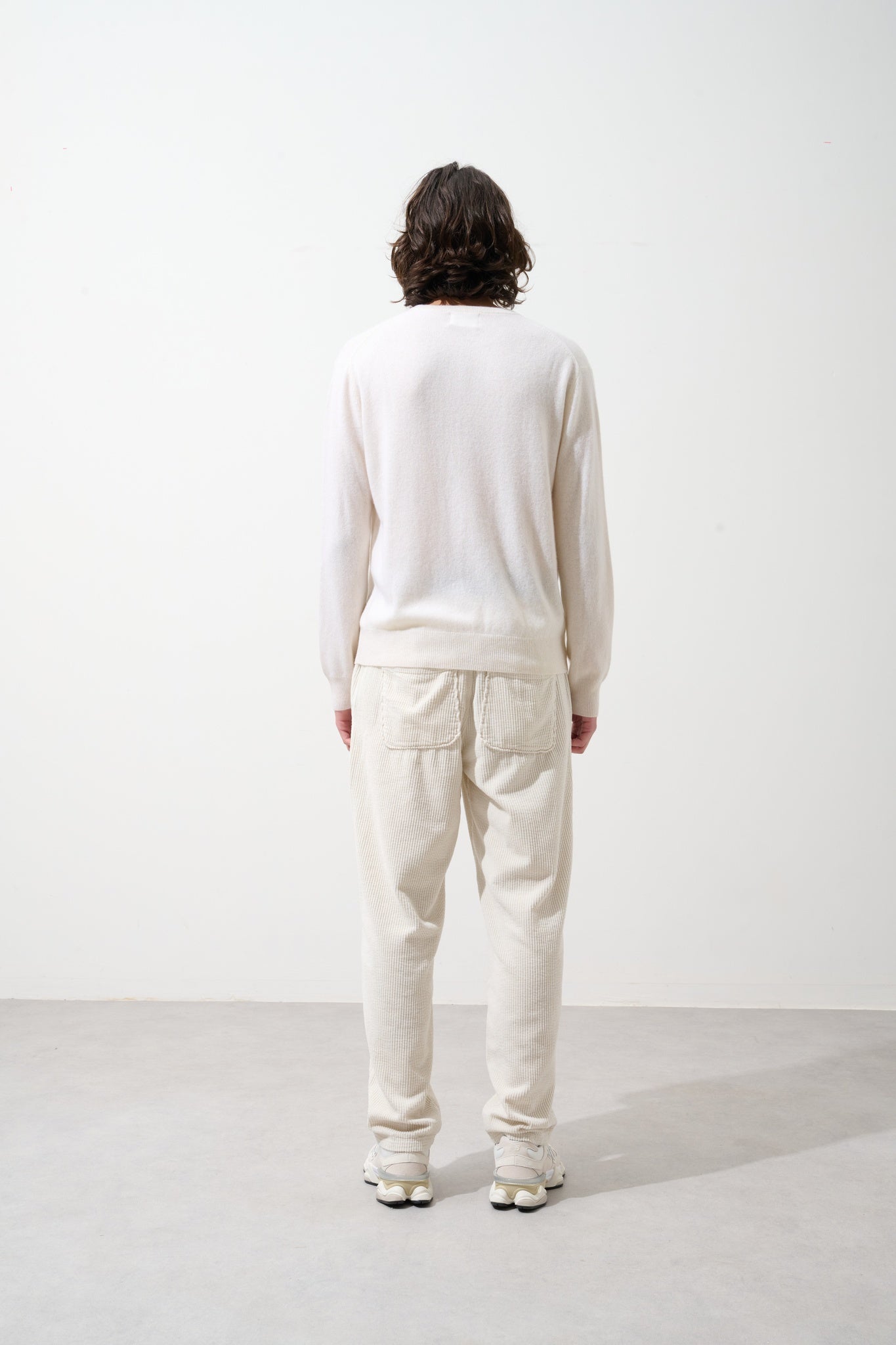 AIGLIÈRE Pullover mit Rundhalsausschnitt Schnee 100% Kaschmir