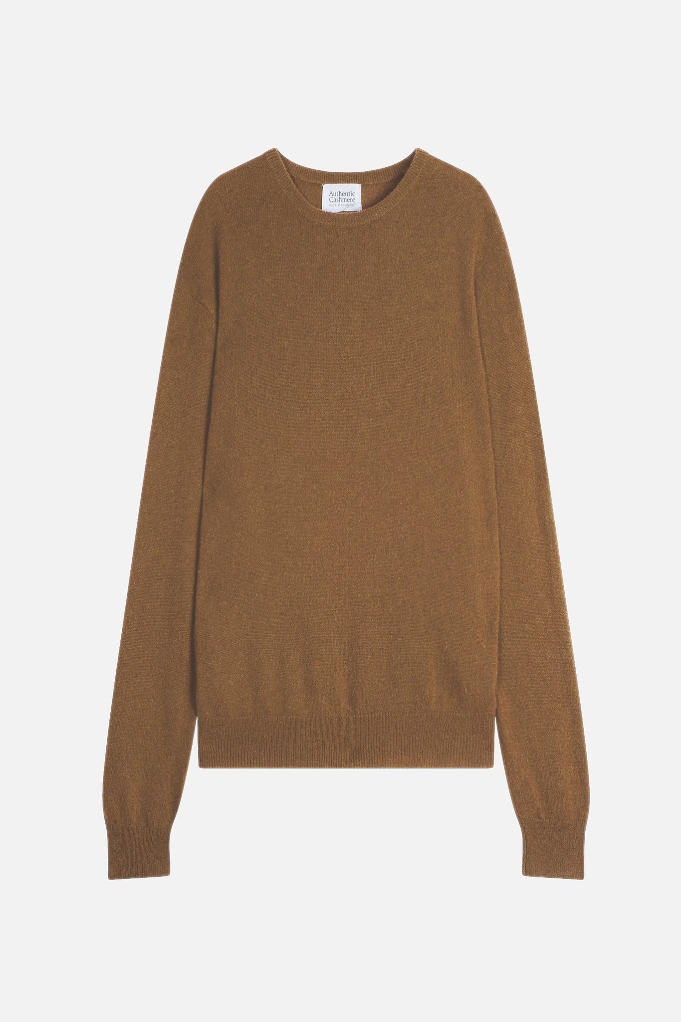 AIGLIÈRE round-neck sweater hazelnut 100% cashmere