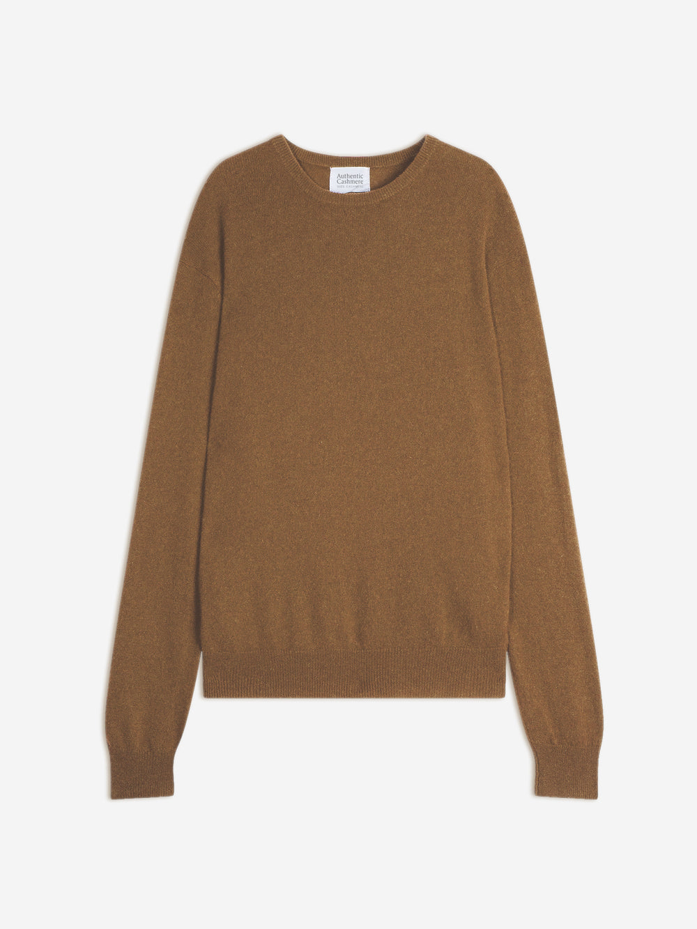 AIGLIÈRE pull col rond noisette 100% cachemire