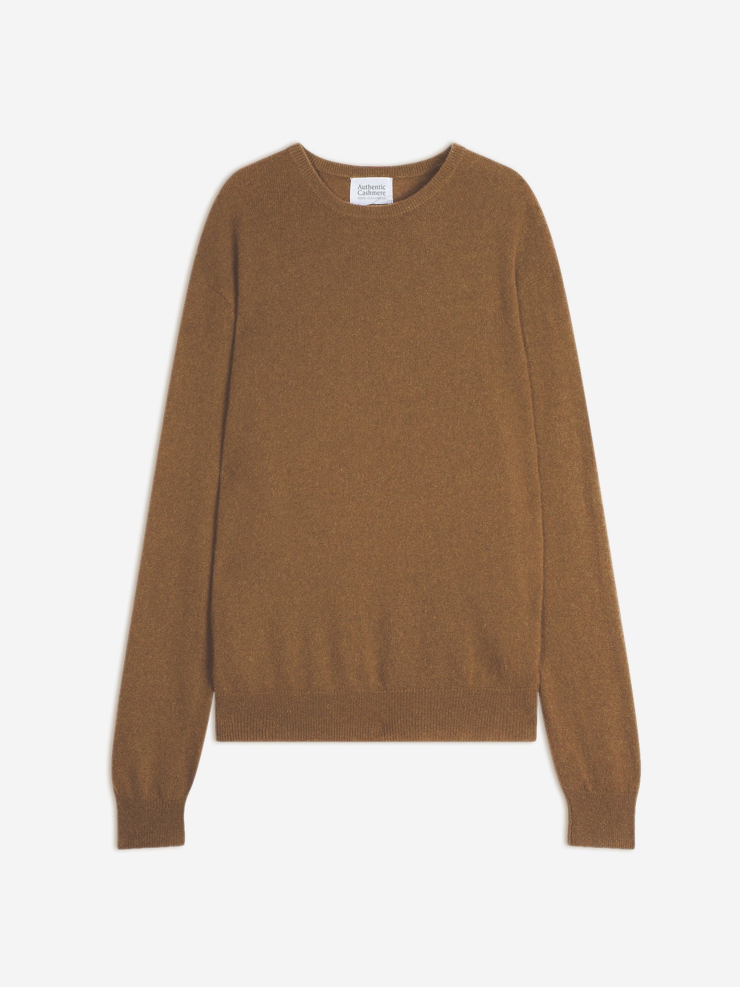 AIGLIÈRE pull col rond noisette 100% cachemire