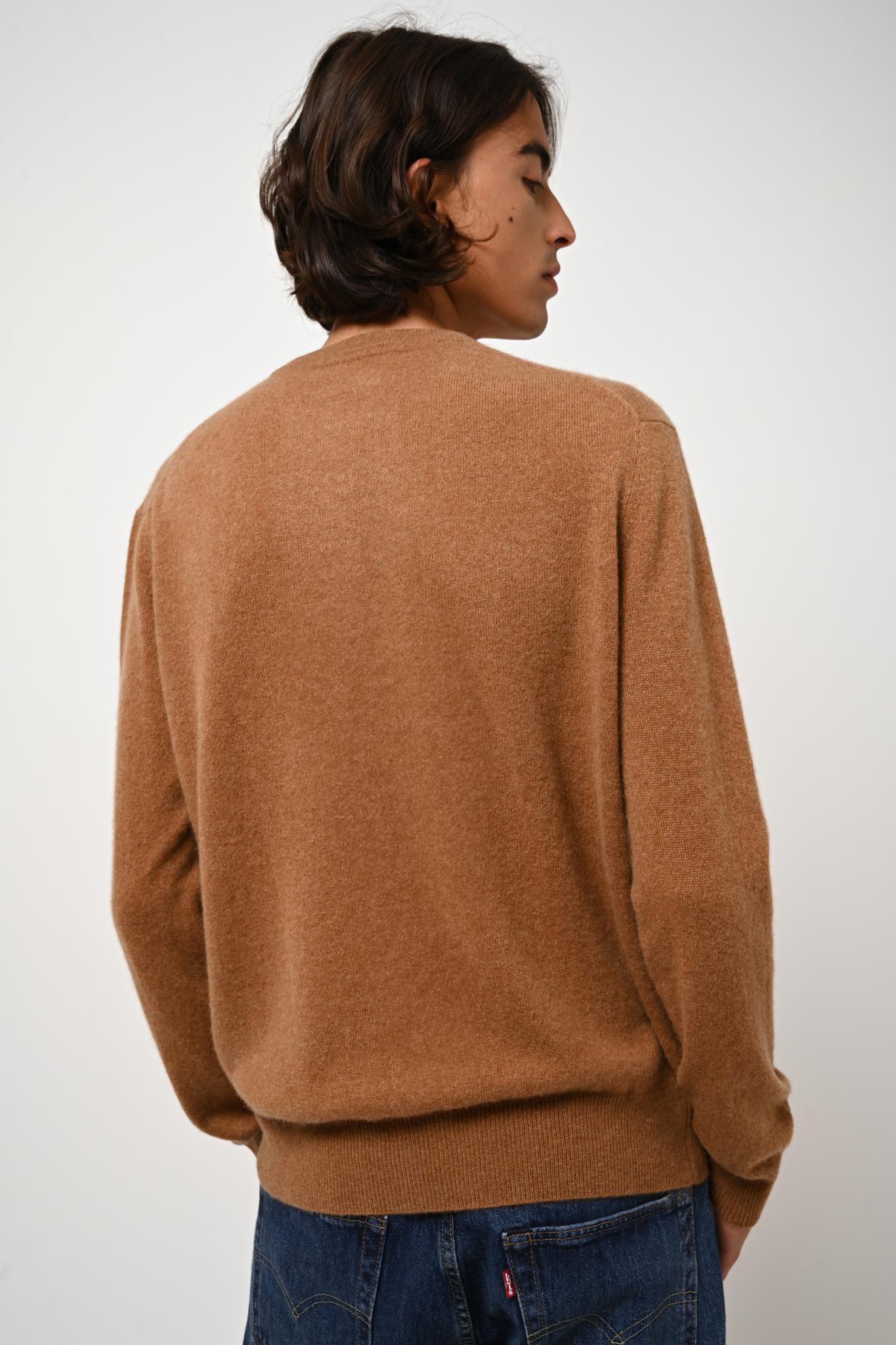 AIGLIÈRE round-neck sweater hazelnut 100% cashmere