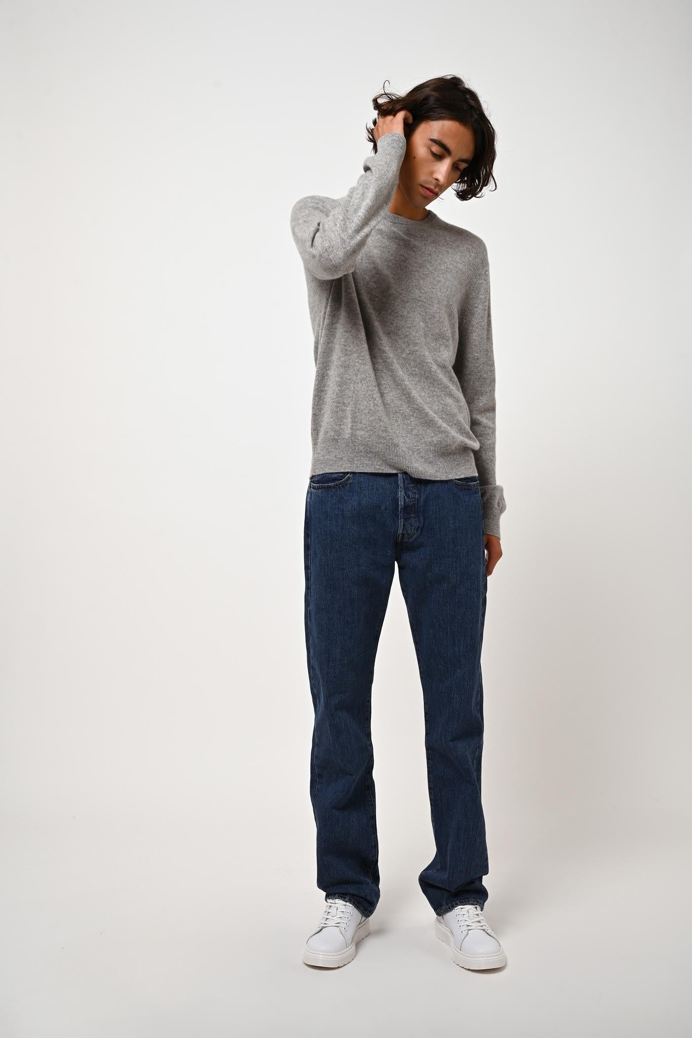 AIGLIÈRE mottled cloud round-neck sweater 100% cashmere