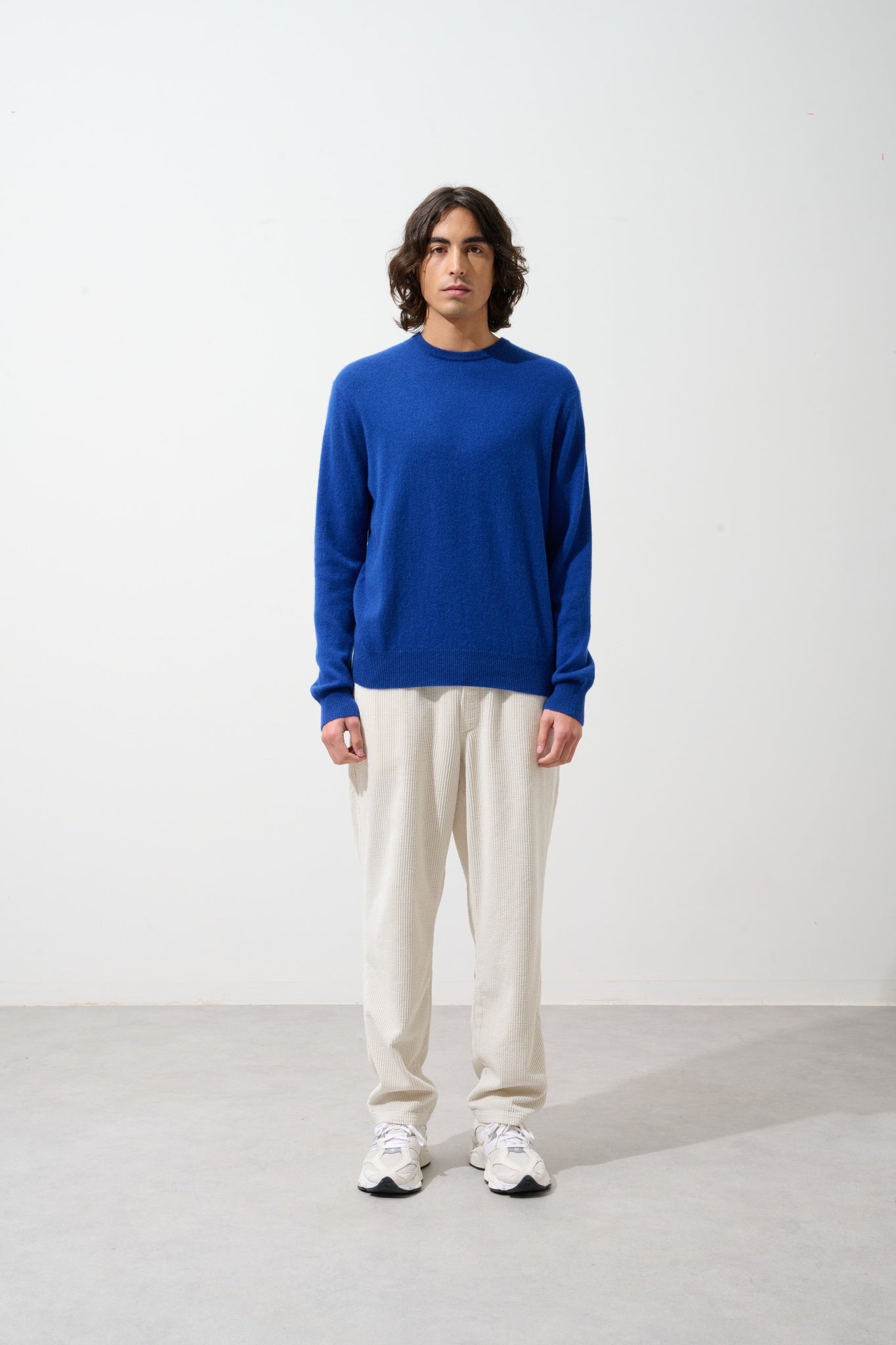 AIGLIÈRE ultramarine round-neck sweater 100% cashmere