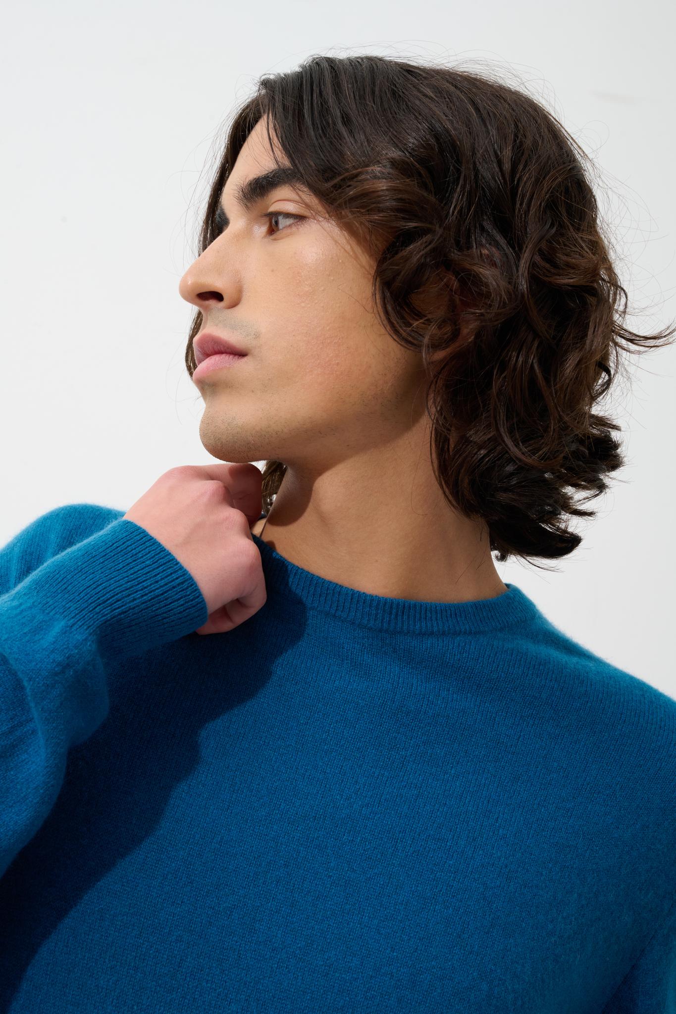 AIGLIÈRE Pullover Rundhalsausschnitt Pfau 100% Kaschmir