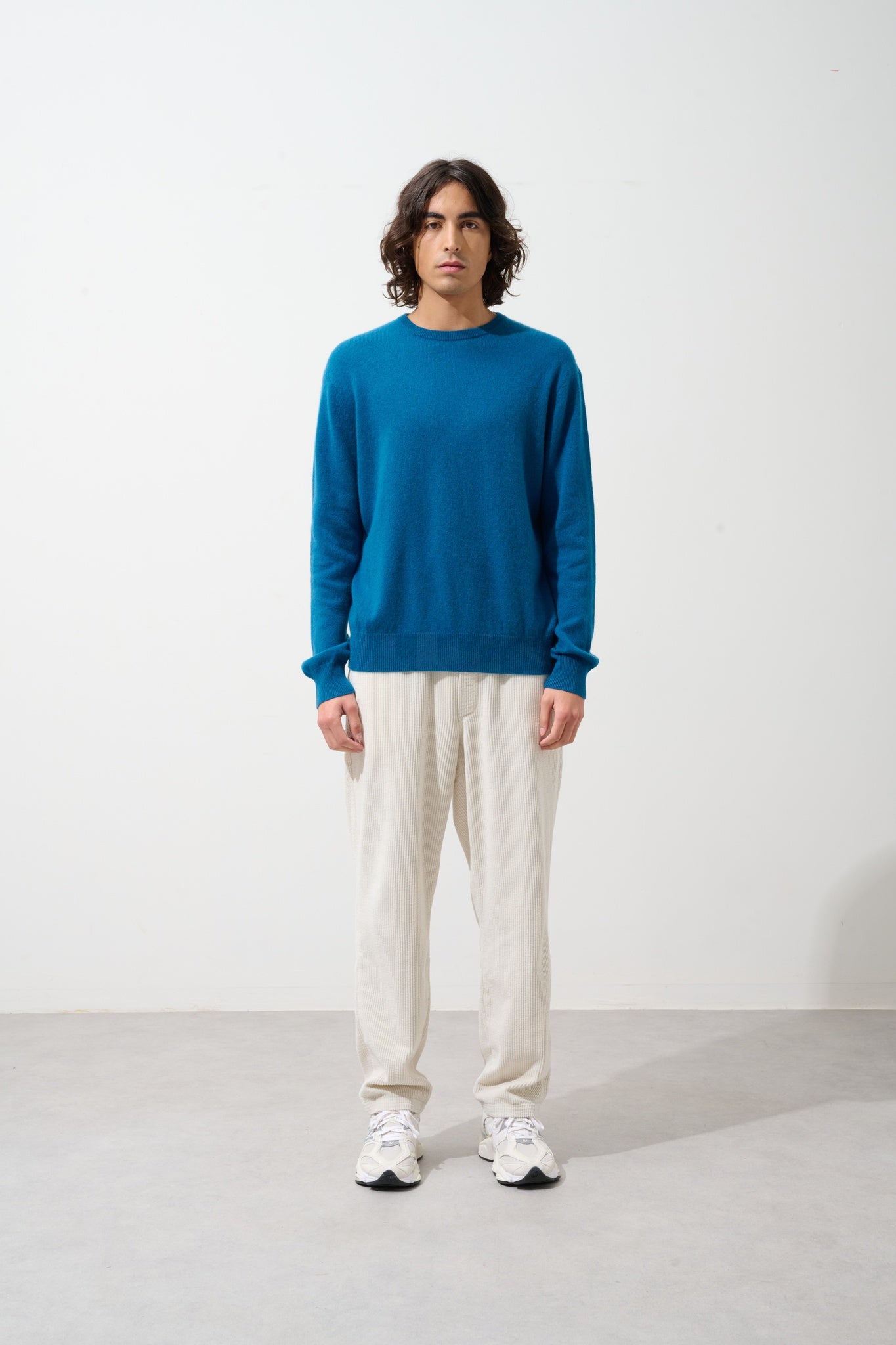 AIGLIÈRE pull col rond paon 100% cachemire