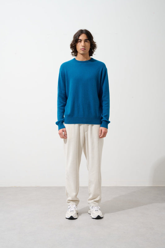 AIGLIÈRE pull col rond paon 100% cachemire