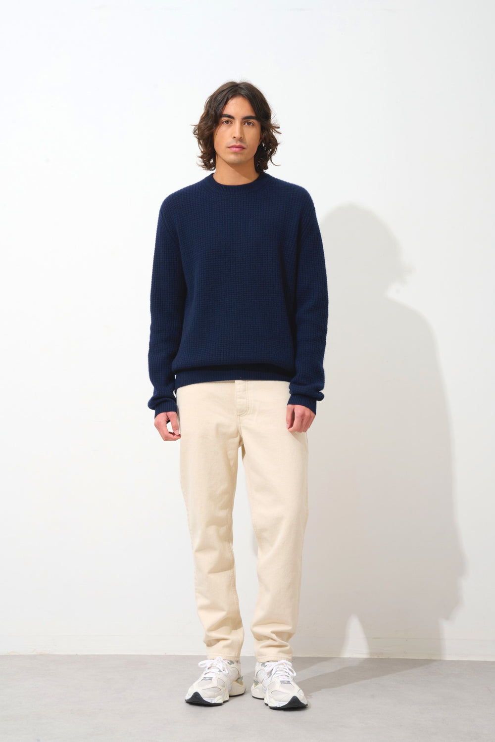 aksel pull col rond 4 fils navy 100% cachemire