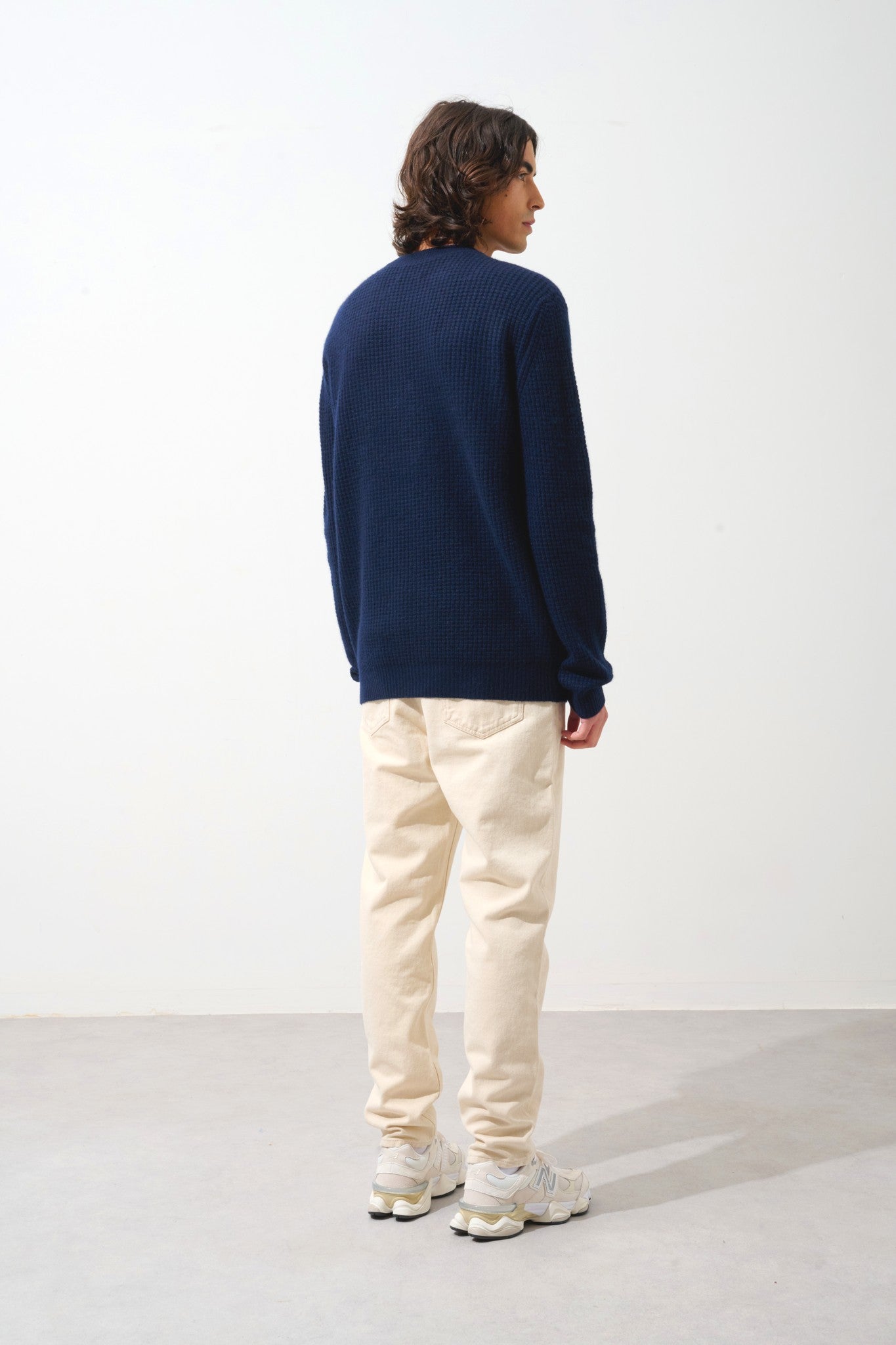 aksel pull col rond 4 fils navy 100% cachemire