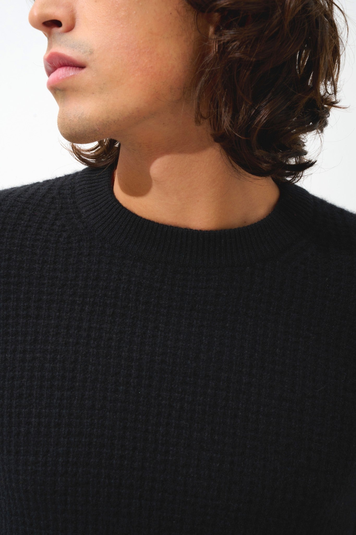 aksel pull col rond 4 fils noir 100% cachemire