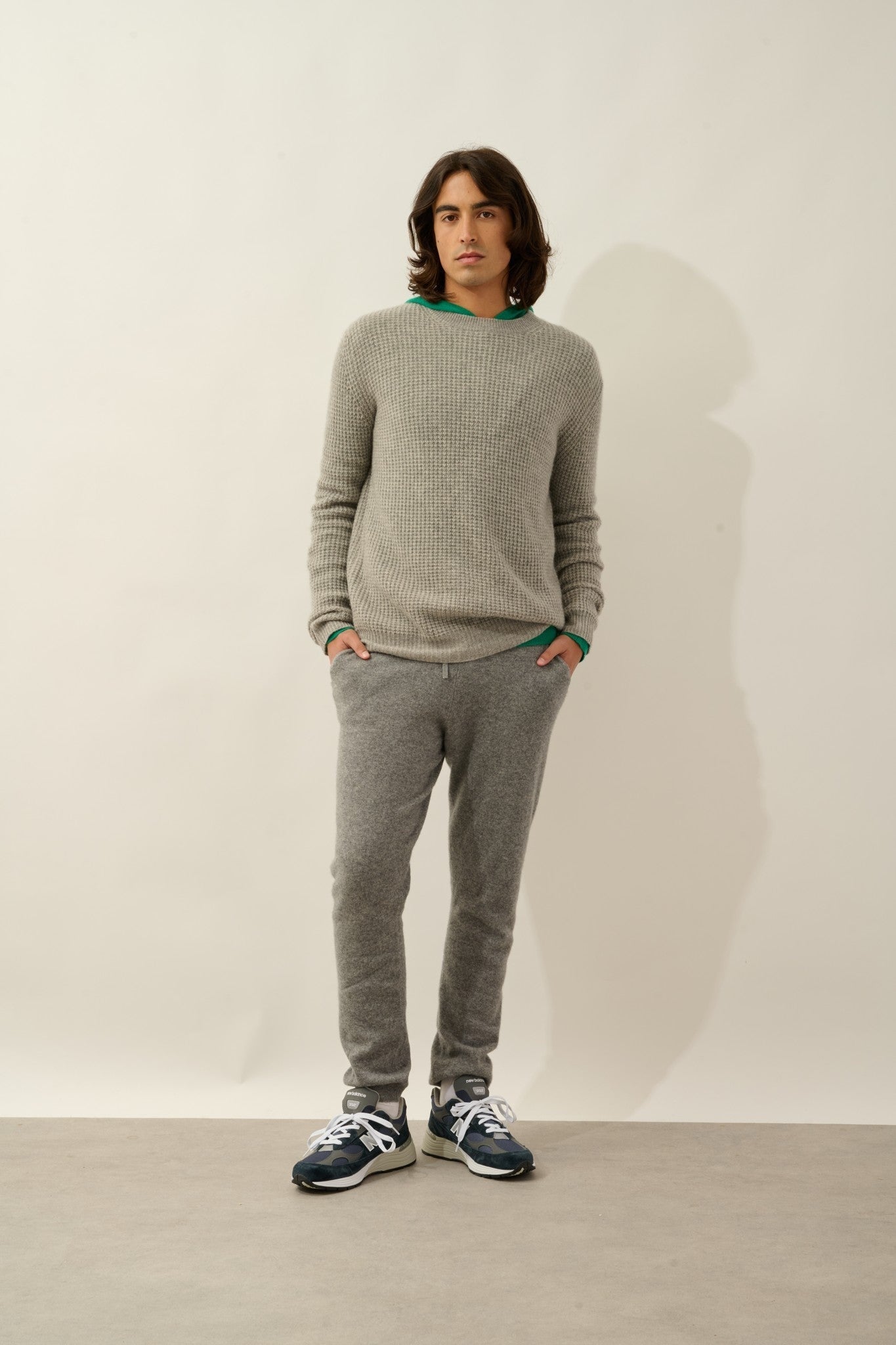 aksel pull col rond 4 fils nuage chiné 100% cachemire