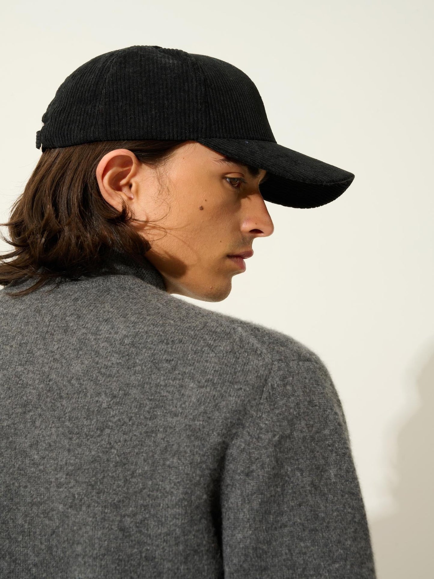 ALBARON gilet zippé col montant anthracite chiné 100% cachemire