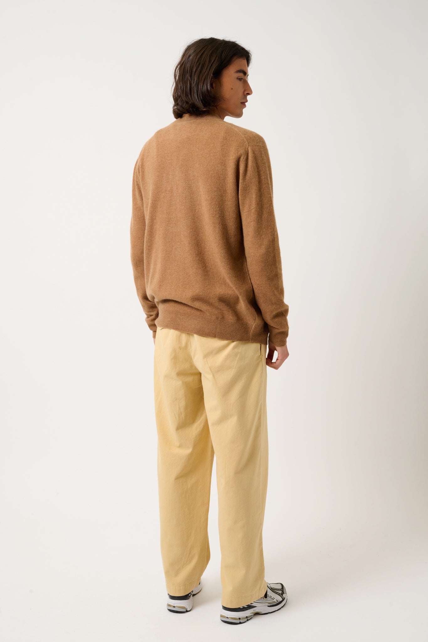 ALBARON Haselnuss Strickjacke mit Reißverschluss und Stehkragen, 100 % Kaschmir