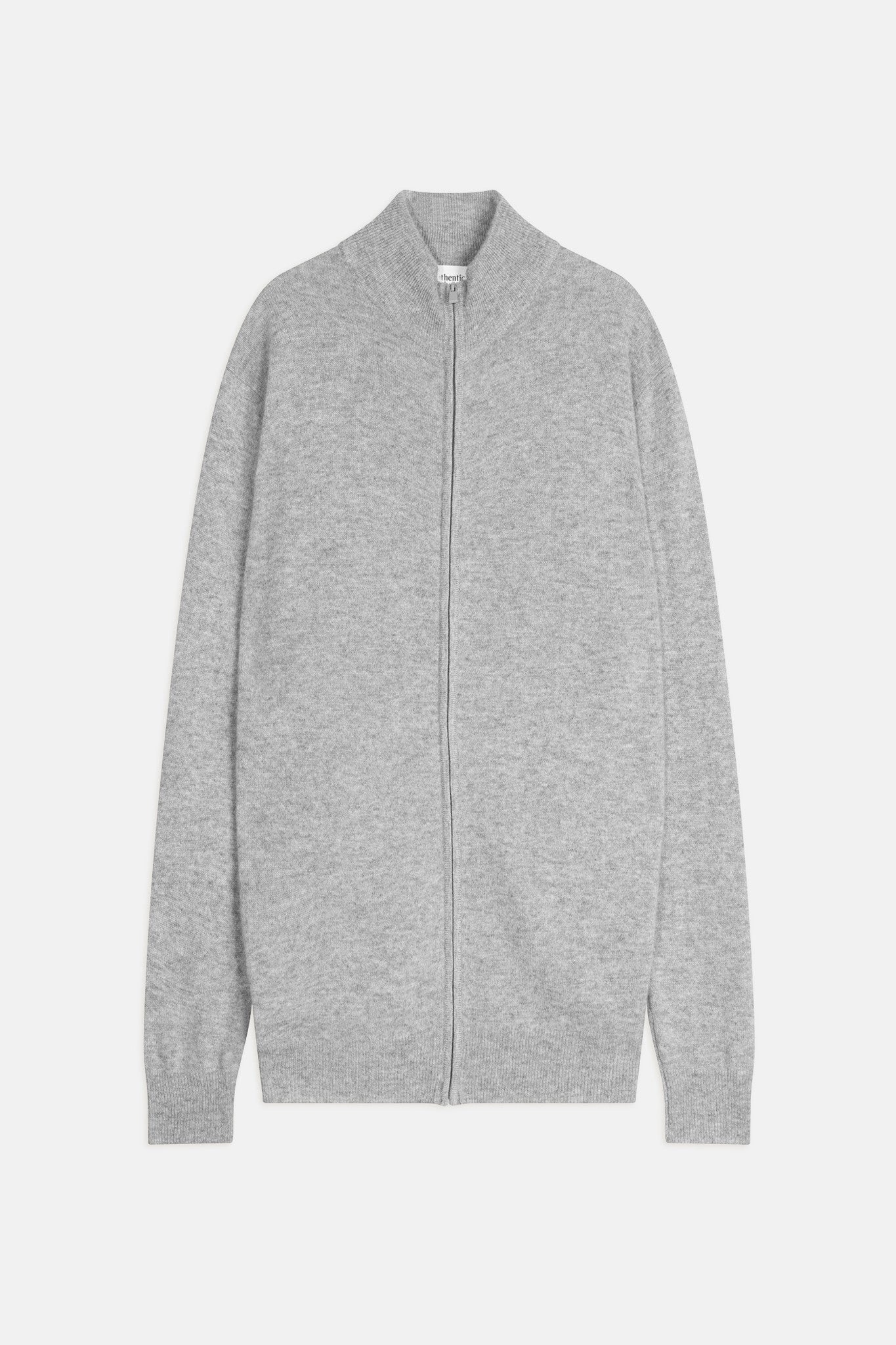 albaron gilet zippé col montant nuage chiné 100% cachemire