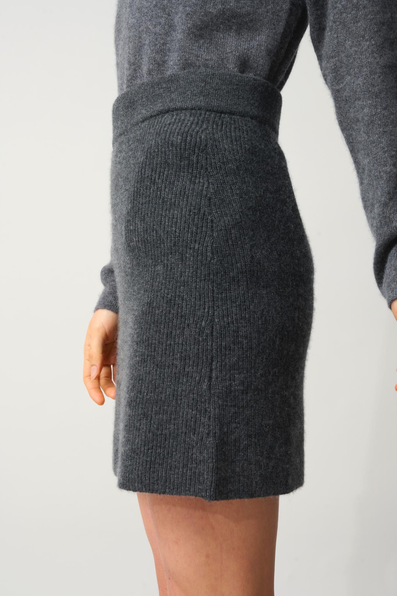 AMALIE 100% cashmere anthracite mottled skirt