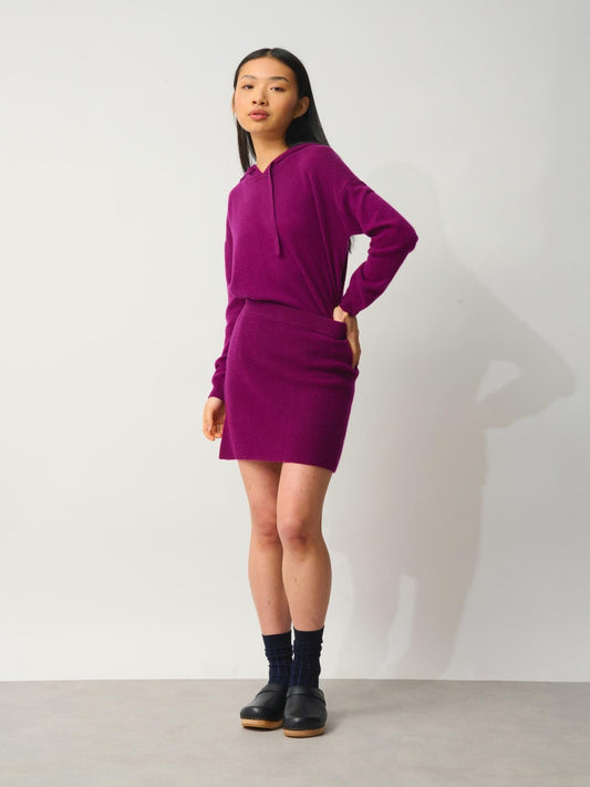 AMALIE jupe prune 100% cachemire