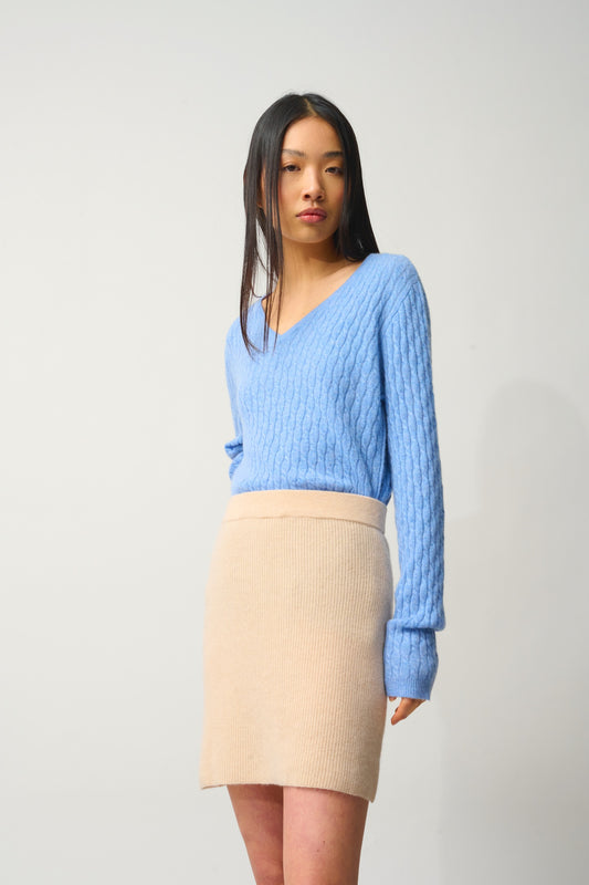 AMALIE jupe sable 100% cachemire